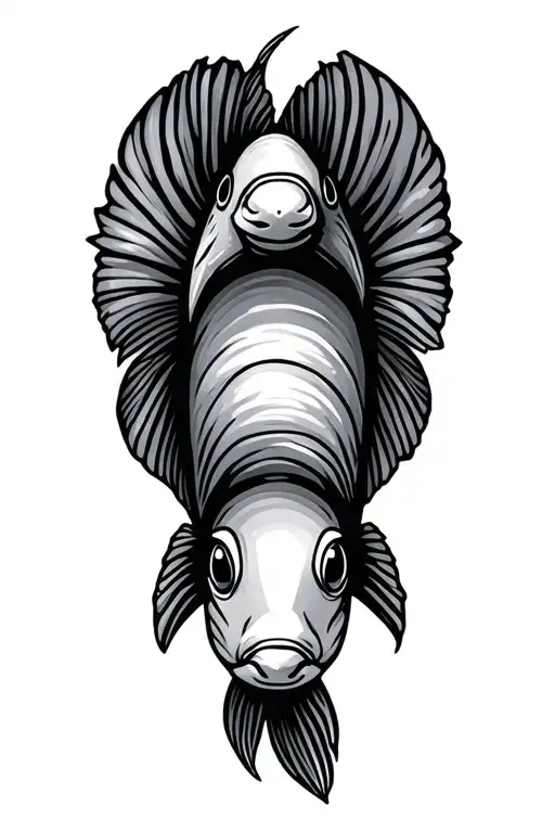 simple squirrelfish with bold lines tattoo design idea