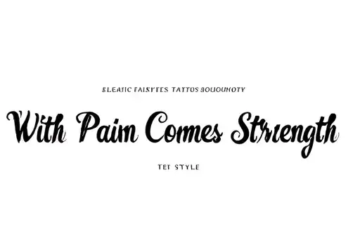 "With Pain Comes Strength
" tattoo design idea