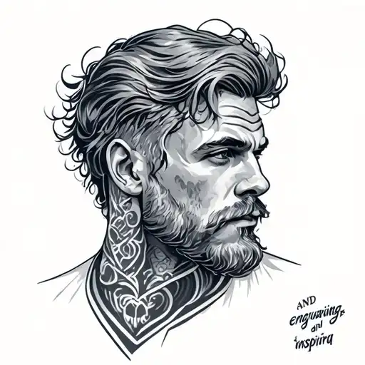 encouraging and inspiring man" written tattoo design idea