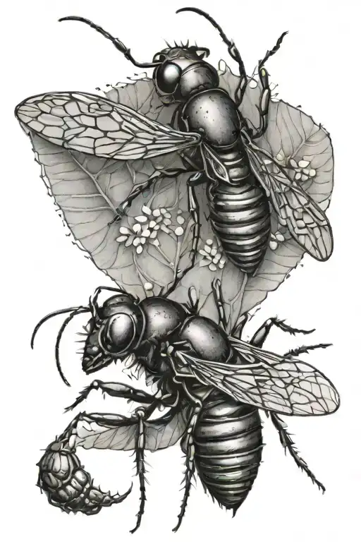 An ant and cicada tattoo design tattoo design idea
