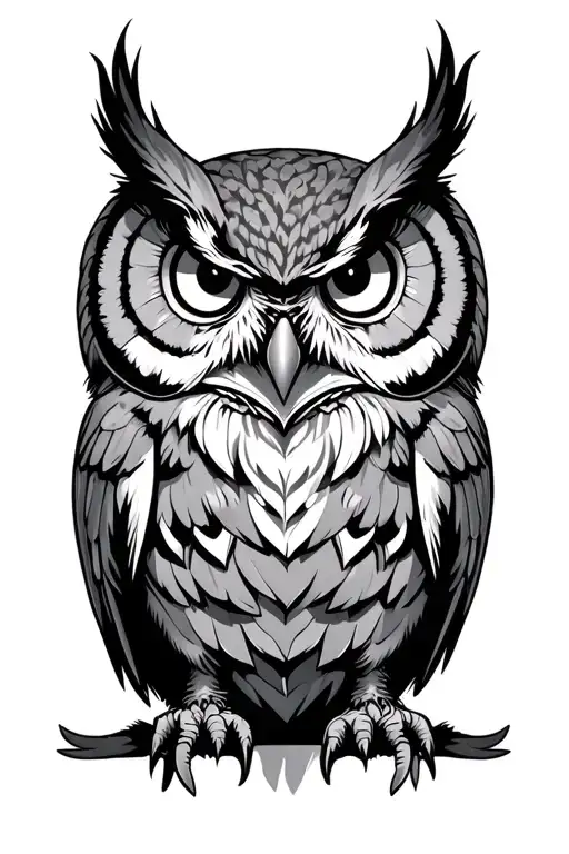 Evil Owl tattoo design idea