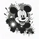 Mickey mouse ears fireworks exploding fireworks tattoo design idea