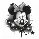 Mickey mouse ears fireworks exploding fireworks tattoo design idea