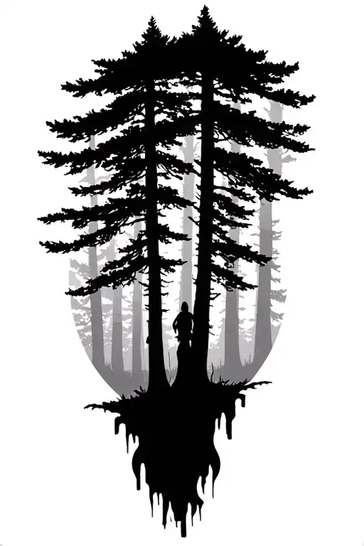forest silhouette  tattoo design idea