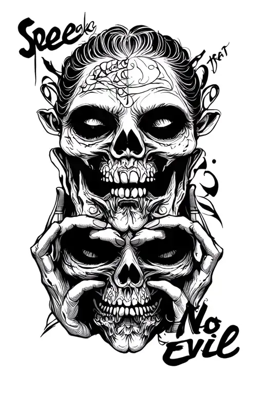 See No Evil Hear No Evil Speak No Evil tattoo design idea
