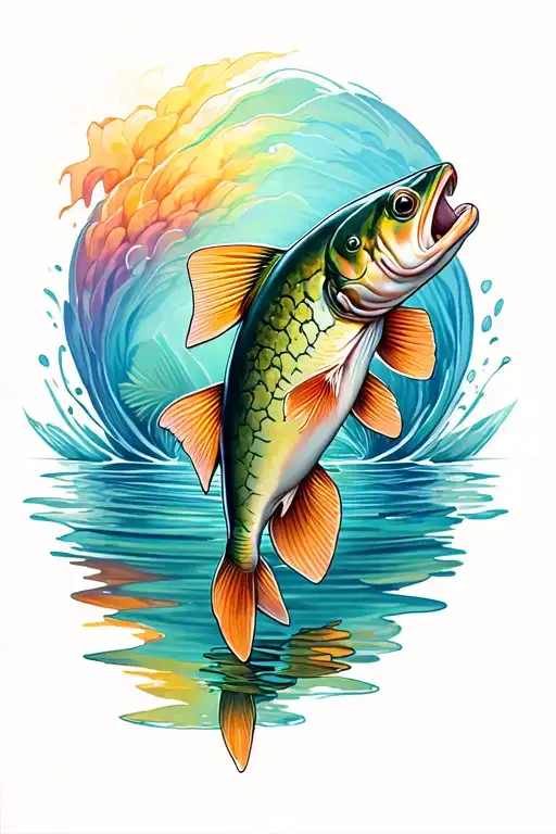 rainbow trout tattoo design idea