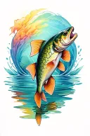 rainbow trout tattoo design idea