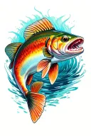 rainbow trout tattoo design idea