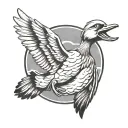 commando duck with minnigun tattoo design idea