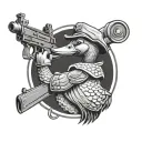 commando duck with minnigun tattoo design idea