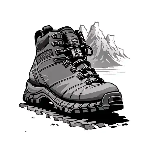 Hiking Boot tread tattoo design idea