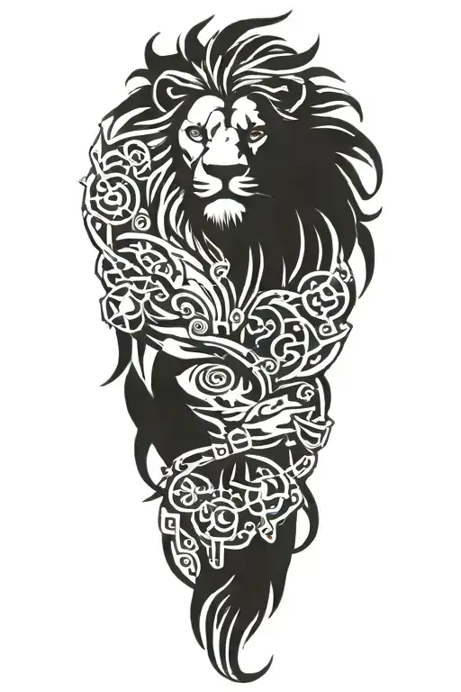 Scottish lion tattoo design idea