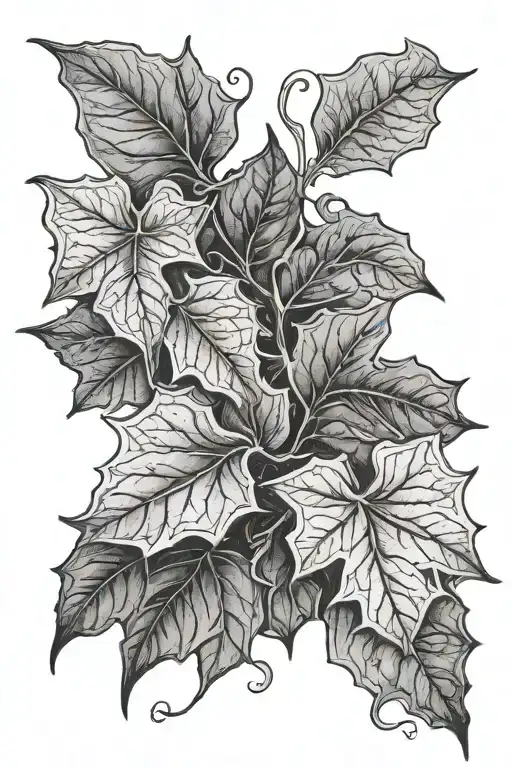 lunar valley ivy leaves tattoo design idea