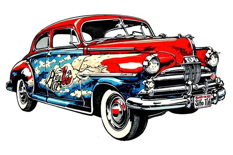 hudson hornet rocket tattoo design idea