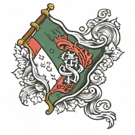 Italian flag ripping tattoo design idea