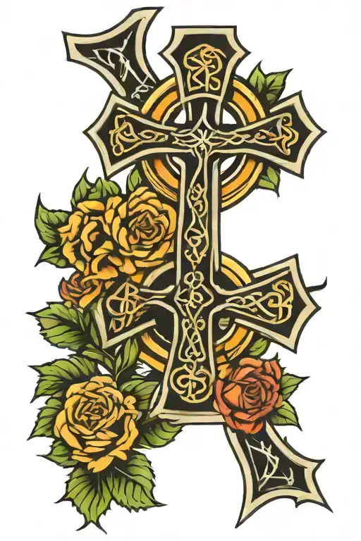 Celtic Cross with Luther Rose Tattoo design tattoo design idea