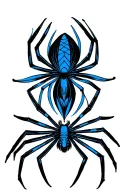 raven spider lily black and blue tattoo design idea