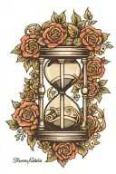 hourglass intertwined tattoo design idea