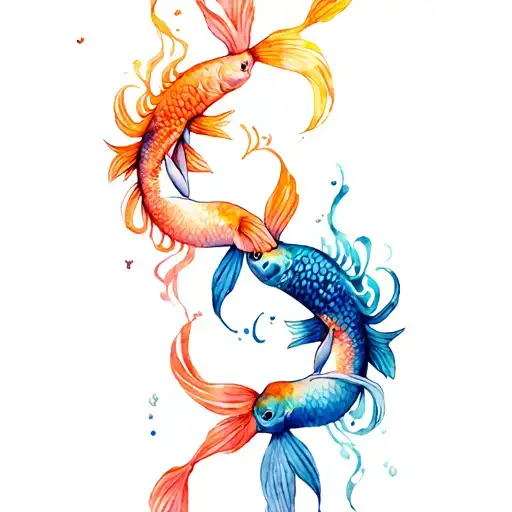 pisces mermaids forming the pisces tattoo design idea
