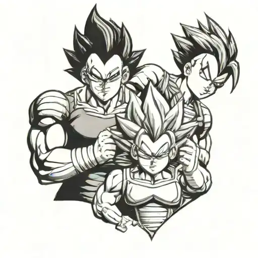vegeta and bulma tattoo design idea