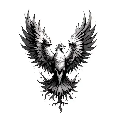 phoenix rising from the ashes  tattoo design idea