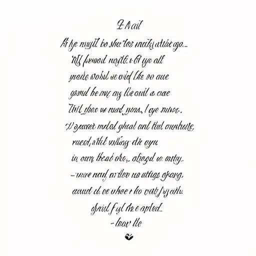 melancholic poem written tattoo design idea