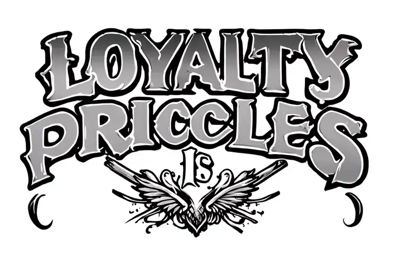 "LOYALTY IS PRICECLES" LOYALTY IS PRICECLES different fonts tattoo design idea