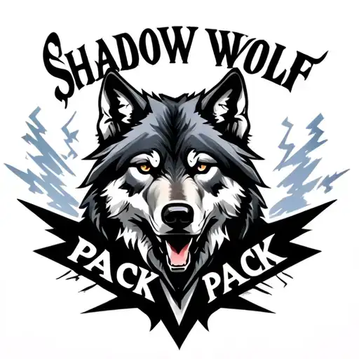 "shadow wolf pack" "shadow wolf pack" wolf with lightning tattoo design idea