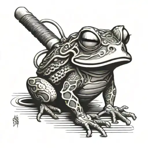 samurai frog tattoo design idea