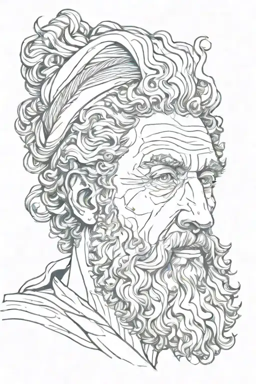 Marcus Aurelius face tattoo design idea