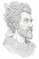 Marcus Aurelius face tattoo design idea