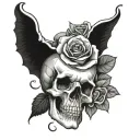 Skulls and Roses Gothic  tattoo design idea