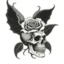 Skulls and Roses Gothic  tattoo design idea