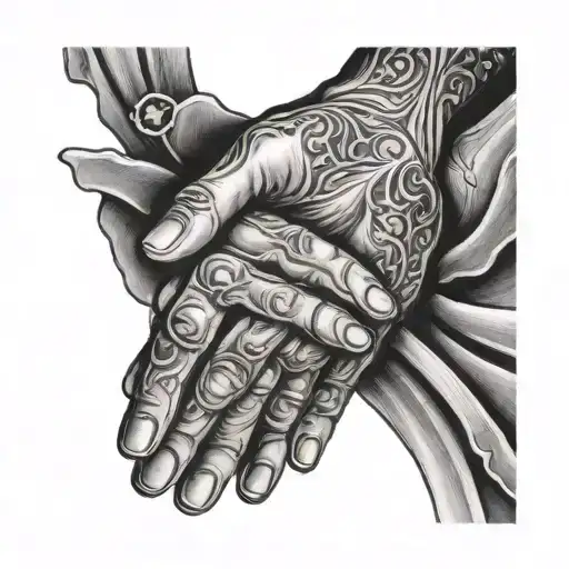 praying hands tattoo design idea