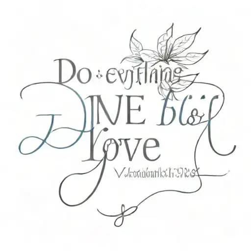 1 Corinthians 16:14: "Do everything in love tattoo design idea