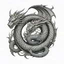 Dragon Ouroboros tattoo design idea