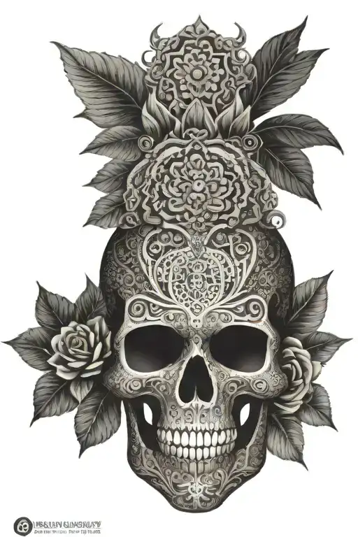 skull made of mandala tattoo design idea