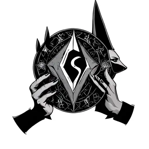 anubis holding lament configuration  tattoo design idea