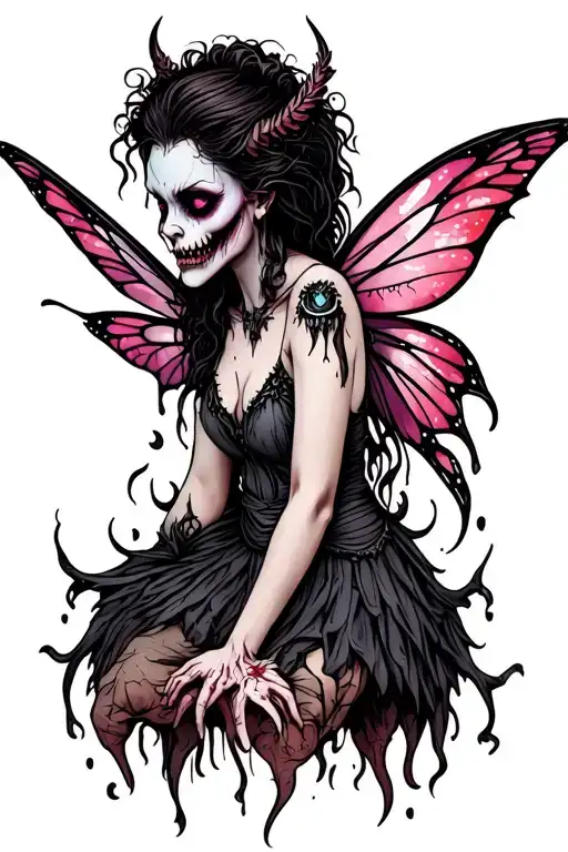 evil fairy tattoo design idea