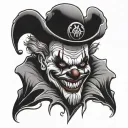 Hoss evil clown tattoo design idea