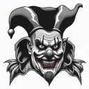 Hoss evil clown tattoo design idea