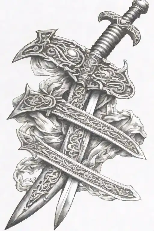 Sword wrapped, Military style , "So Others may live" O A T tattoo design idea
