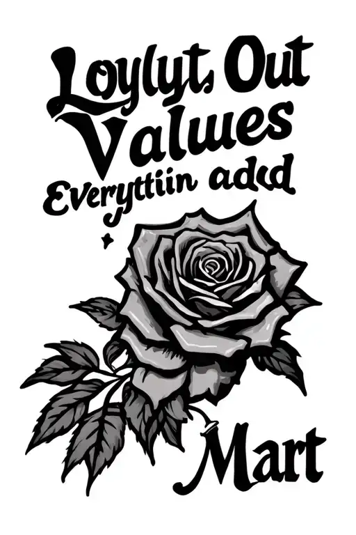 loyalty out values everything add virgin mart tattoo design idea