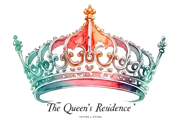 "The Queen's Residence" Queen crown tattoo design idea