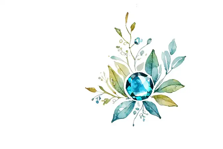 feminine tattoo with December and January birth stone tattoo design idea