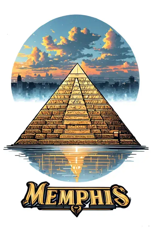 Memphis pyramid tattoo design idea