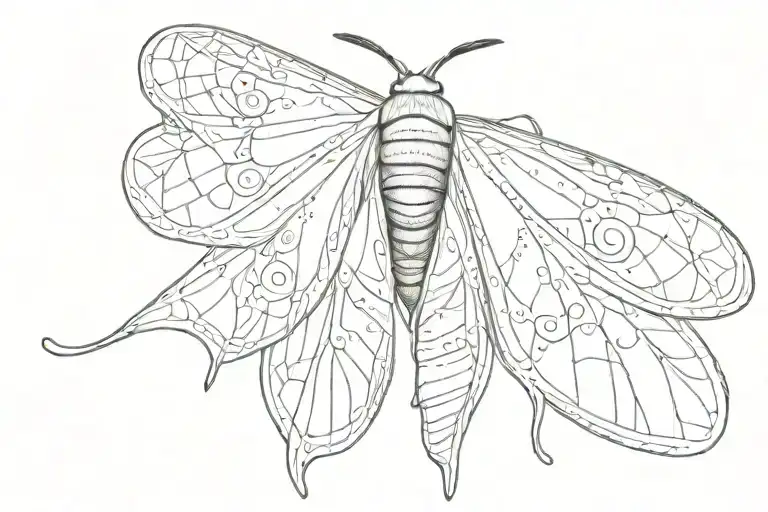 moth flat tattoo design idea