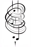 viking warrior runes forming musical notes tattoo design idea