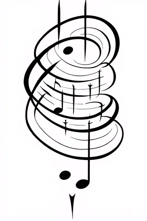 viking warrior runes forming musical notes tattoo design idea