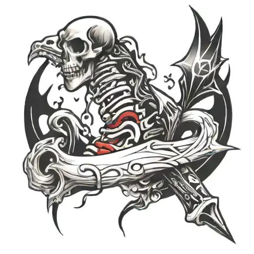 broken bone tattoo design idea